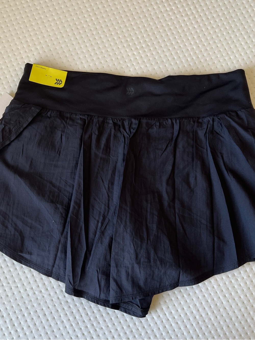 All in Motion Running Shorts Women XL Black 2-in-1 Layered Knit Waistband NWT